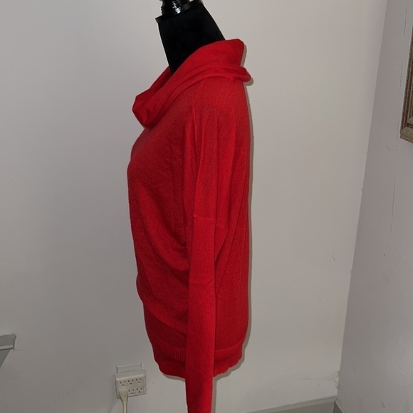 LOFT red cowl neck light red long sleeves sweater Sz L - Picture 3 of 7